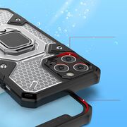 Husa iphone 12 pro max cu inel, techsuit honeycomb - albastru