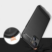 Husa iphone 13 mini, carbon silicone, techsuit - negru