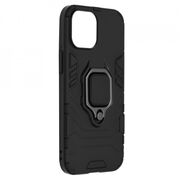 Husa iphone 13 mini cu inel, techsuit silicone shield - negru