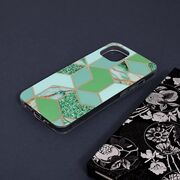 Husa iphone 13 marble series, techsuit - green hex