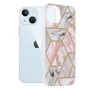 Husa iphone 13 marble series, techsuit - pink hex