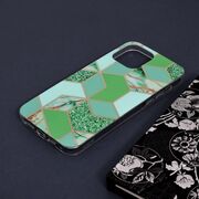 Husa iphone 13 pro max marble series, techsuit - green hex
