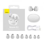 Casti True Wireless Bluetooth Bowie E2 Baseus, alb, NGTW090002
