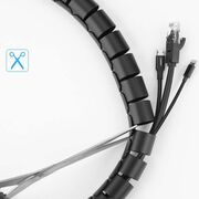 Organizator cabluri spiralat Ugreen, protectie birou, 5m x 25mm, negru, 30820