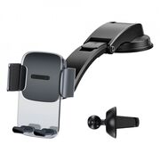 Suport telefon auto ventilatie, bord Baseus, negru, SUYK000001