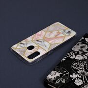 Husa samsung galaxy a20e marble series, techsuit - pink hex