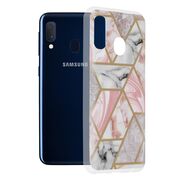 Husa samsung galaxy a20e marble series, techsuit - pink hex