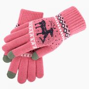 Manusi touchscreen dama Reindeer, lana, roz inchis, ST0002