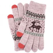 Manusi touchscreen dama Reindeer, lana, kaki, ST0002