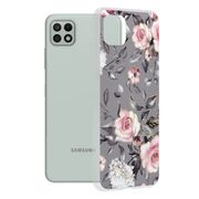 Husa samsung galaxy a22 5g marble series, techsuit - bloom of ruth gray