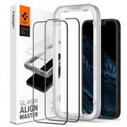 Folie sticla iphone 13 / 13 pro / iphone 14, alm glas (2xpack) spigen - negru