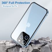 Husa 360 Magnetic Glass pentru iPhone 13 Pro (sticla fata + spate), negru