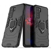 Husa huawei p40 lite 5g cu inel, techsuit silicone shield - negru
