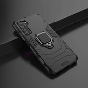 Husa huawei p40 lite 5g cu inel, techsuit silicone shield - negru