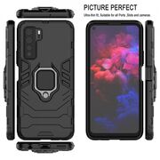 Husa huawei p40 lite 5g cu inel, techsuit silicone shield - negru