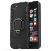 Husa iphone 5 / 5s cu inel, techsuit silicone shield - negru