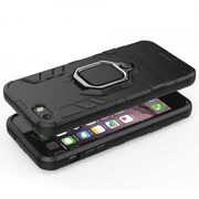 Husa iphone 5 / 5s cu inel, techsuit silicone shield - negru