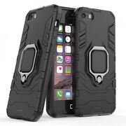 Husa iphone 5 / 5s cu inel, techsuit silicone shield - negru