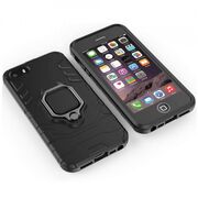 Husa iphone 5 / 5s cu inel, techsuit silicone shield - negru