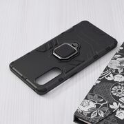 Husa oppo reno 3 pro cu inel, techsuit silicone shield - negru