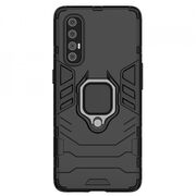 Husa oppo reno 3 pro cu inel, techsuit silicone shield - negru
