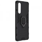 Husa oppo reno 3 pro cu inel, techsuit silicone shield - negru
