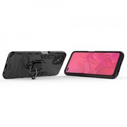 Husa oppo reno 4 z cu inel, techsuit silicone shield - negru