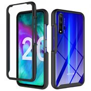 [pachet 360°] husa + folie huawei nova 5t / honor 20, techsuit defense - negru