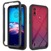 [pachet 360°] husa + folie motorola moto e6s / e6i, techsuit defense - black