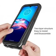 [pachet 360°] husa + folie motorola moto e6s / e6i, techsuit defense - black