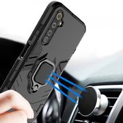 Husa realme 6 / 6s cu inel, techsuit silicone shield - negru