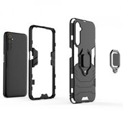 Husa realme 6 / 6s cu inel, techsuit silicone shield - negru
