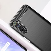 Husa realme 6 pro, carbon silicone, techsuit - negru