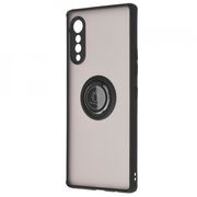 Husa lg velvet 5g cu inel, techsuit glinth - negru