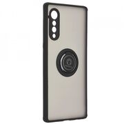 Husa lg velvet 5g cu inel, techsuit glinth - negru