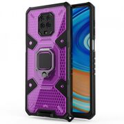 Husa xiaomi redmi note 9s / note 9 pro / note 9 pro max cu inel, techsuit honeycomb - rose-violet