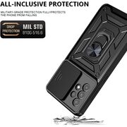 Pachet 360: Folie din sticla + Husa pentru Samsung Galaxy A33 5G cu inel Ring Armor Kickstand Tough, protectie camera (negru)