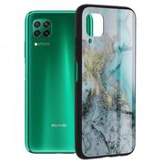 Husa huawei p40 lite cu sticla securizata, techsuit glaze - blue ocean