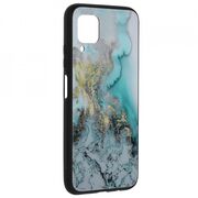 Husa huawei p40 lite cu sticla securizata, techsuit glaze - blue ocean