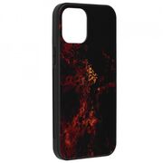 Husa iphone 12 pro max cu sticla securizata, techsuit glaze - red nebula