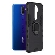 Husa oppo a9 2020 cu inel, techsuit silicone shield - negru
