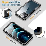 Pachet 360: Husa cu folie integrata iPhone 12 Pro ShockProof Dust-Water Proof Full Body, negru