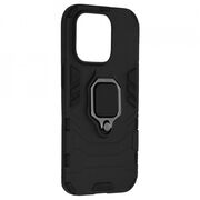 Husa iphone 14 pro cu inel, techsuit silicone shield - negru