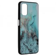 Husa oppo a52 / a72 / a92 cu sticla securizata, techsuit glaze - blue ocean