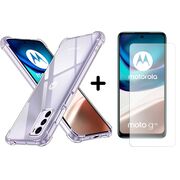 Pachet 360: Folie din sticla + Husa pentru Motorola Moto G42 Anti-Shock 1.5mm, transparent
