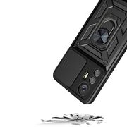 Husa pentru Xiaomi 12 Lite 5G cu inel Ring Armor Kickstand Tough, protectie camera (negru)