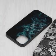 Husa iphone 14 plus cu sticla securizata, techsuit glaze - blue nebula