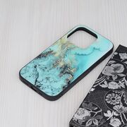 Husa iphone 14 pro cu sticla securizata, techsuit glaze - blue ocean