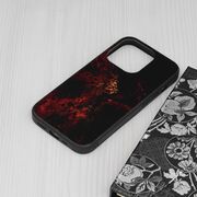 Husa iphone 14 pro cu sticla securizata, techsuit glaze - red nebula