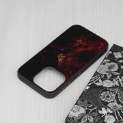 Husa iphone 14 pro cu sticla securizata, techsuit glaze - red nebula